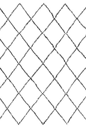 Beyaz Baklava Desenli Halı 7010-2A - Yıkanabilir Halılar