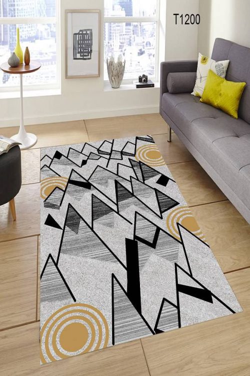 Dağ ve Güneş çizimli Çocuk Halısı 1200P - Yıkanabilir Halılar