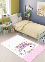 Love Çocuk Odası Halısı Kedili 6058K - Yıkanabilir Halılar