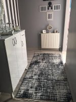 Makinede Yıkanan Siyah Beyaz Halı 1054P - Yıkanabilir Halılar
