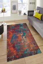 Pembe Taş Desenli Halı Yolluk 1012D - Yıkanabilir Halılar